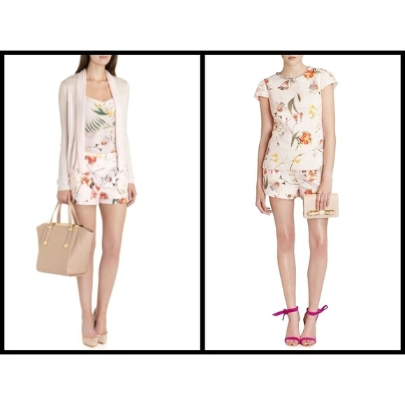 💕TED BAKER LONDON💕 Sabele Botanical Bloom Shorts TB4 US 10 NWT - Picture 3 of 8